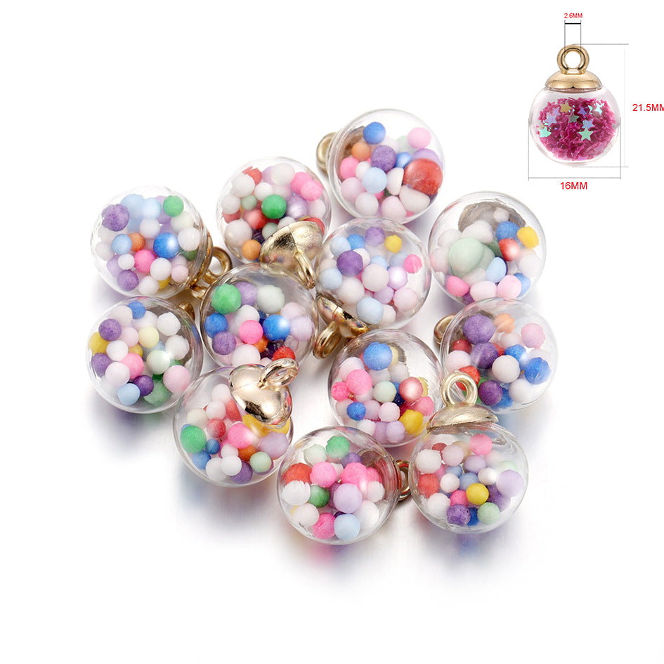 Wholesale 10PCS/Pack Sequin Small Ball Pendants Glass Beads
